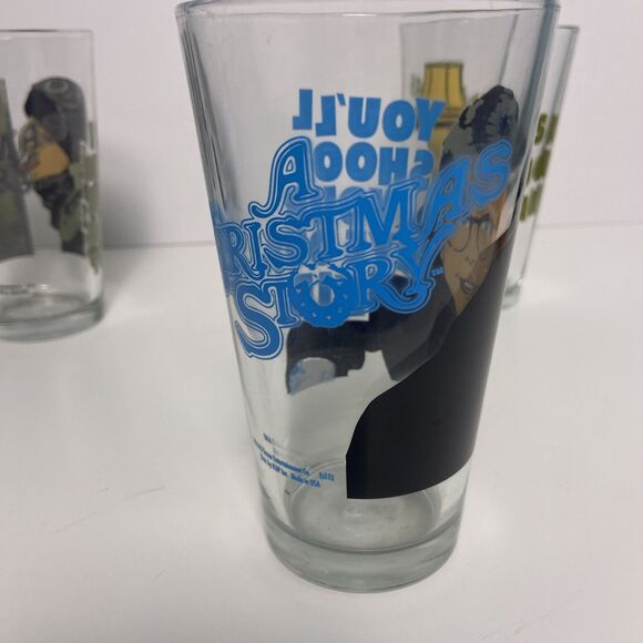 A Christmas Story Pint Glasses Set 3 Leg Lamp Tongue On Ice You’ll Shoot Eye Out - Picture 7 of 9